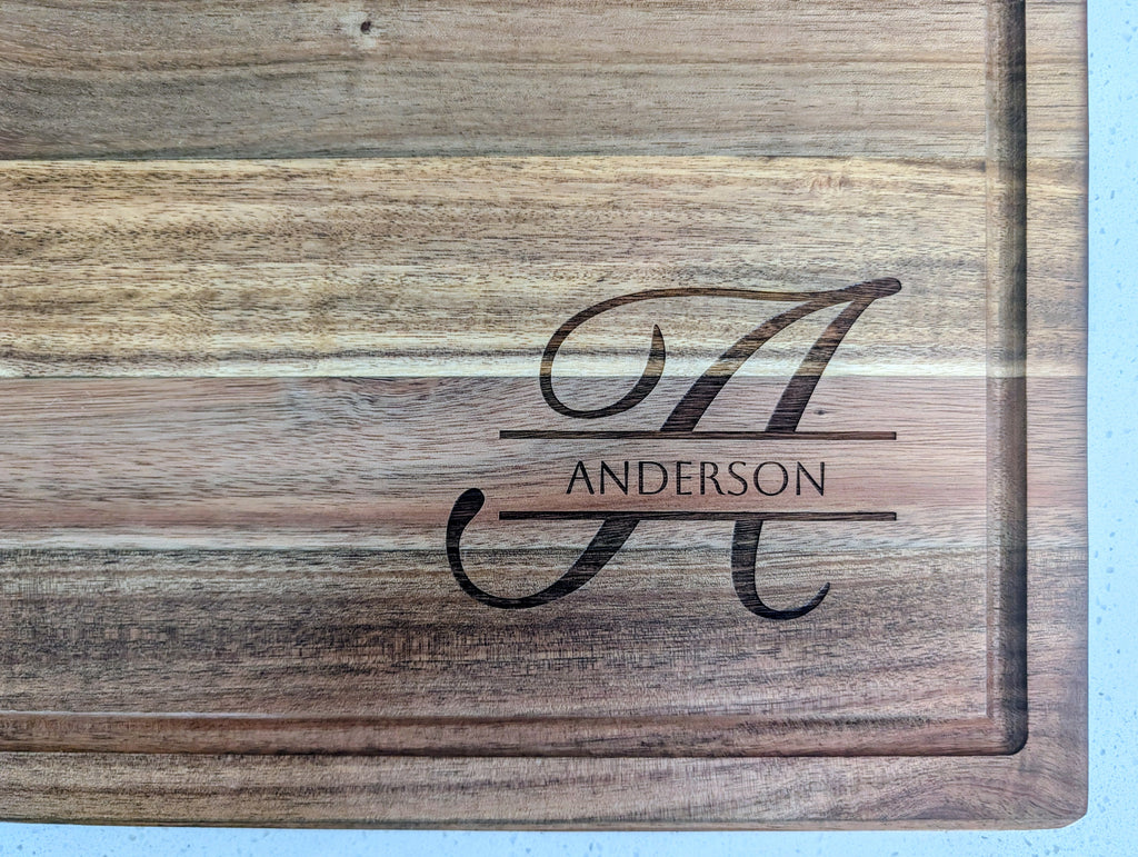 Personalized Marble + Acacia Wood Board