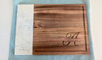 Personalized Marble + Acacia Wood Board